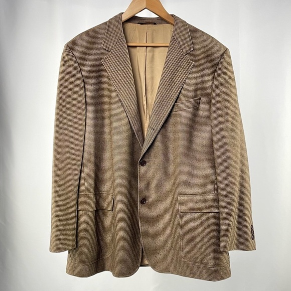 Brooks Brothers Loro Piana Italian Wool‎ 2 Button Blazer in Brown Size 45 Reg - Picture 1 of 7